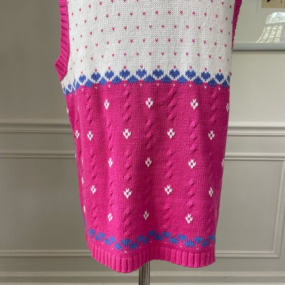 Vintage Quacker Factory Button Front Sweater Vest… - image 7